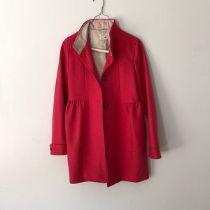 GIRLS RED CREW CUTS WINTER COAT